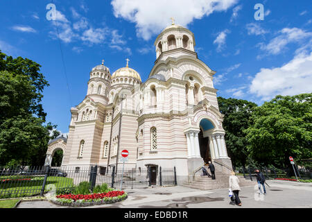 Chiesa Russa Ortodossa, la cattedrale della Natività, Kristus Piedzimsanas pareizticigo cattedrale, Riga, Lettonia Foto Stock