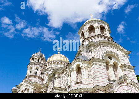 Chiesa Russa Ortodossa, la cattedrale della Natività, Kristus Piedzimsanas pareizticigo cattedrale, Riga, Lettonia Foto Stock