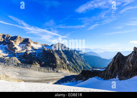 Saleina ghiacciaio, il Massiccio del Monte Bianco, Alpi del Canton Vallese, Svizzera Foto Stock