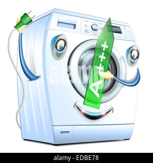 Macchina di lavaggio, A+++ energia nominale, illustrazione Foto Stock