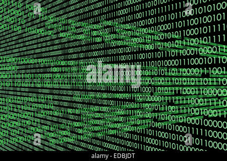 Autostrada digitale lo streaming dei dati serie di cifre del codice binario numero di zeri quelli uno come una strada freeway Foto Stock