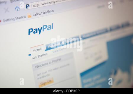 Immagine illustrativa del sito web di PayPal. Foto Stock