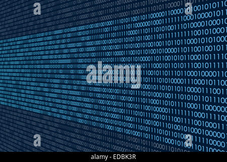 Autostrada digitale lo streaming dei dati serie di cifre del codice binario numero di zeri quelli uno come una strada freeway Foto Stock