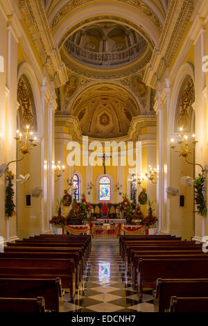 Interno della cattedrale di San Juan Bautista, San Juan, Puerto Rico Foto Stock