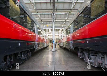 VICENZA, Italia - 14 dicembre: officina riparazioni importanti Trenitalia Vicenza celebra il centesimo anniversario Domenica, Dicembre 14 Foto Stock