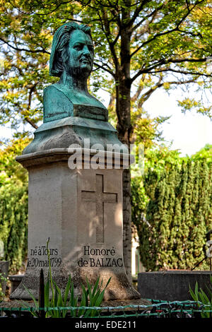 Honoré de Balzac, monumento nel cimitero di Pere Lachaise, Parigi Foto Stock