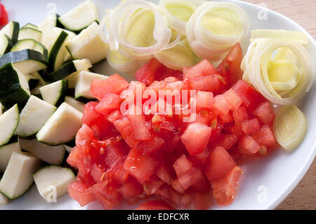 Verdure miste pronto per la salsa Foto Stock