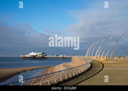 Promenade di Blackpool e North Pier Foto Stock