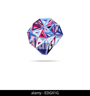 Colore luminoso segno astratto di triangoli su sfondo bianco Foto Stock