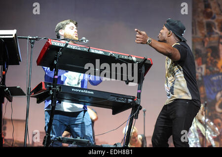 Accesso wireless a un Festival - Day 1 - Prestazioni - rudimentali con: DJ Fabbro,rudimentali dove: Birmingham, Regno Unito quando: 04 Lug 2014 Foto Stock