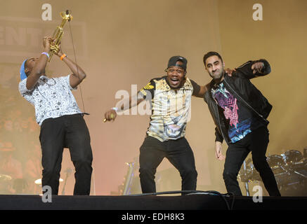 Accesso wireless a un Festival - Day 1 - Prestazioni - rudimentali con: Amir Amor,DJ Fabbro,rudimentali dove: Birmingham, Regno Unito quando: 04 Lug 2014 Foto Stock