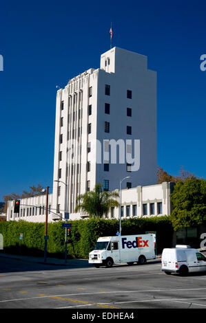 Fed Ex consegna carrello in Hollywood, California Foto Stock