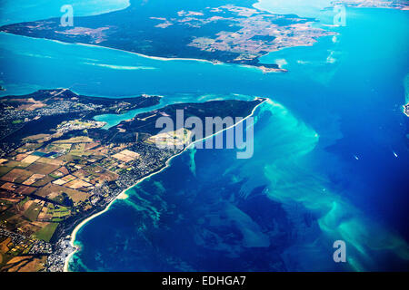 Bella vista areale di Melbourne la periferia sud - isola francese. Foto Stock