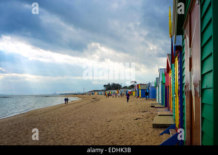 Scatole di balneazione della spiaggia di Brighton Foto Stock