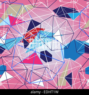 Grafico schema astratto di forme geometriche su un sfondo rosa Foto Stock