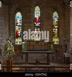 Chiesa di Santa Maria interno, Lindisfarne, Northumberland, Inghilterra. Foto Stock