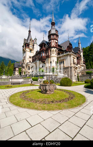 Il castello di Peles, Sinaia, Romania Foto Stock