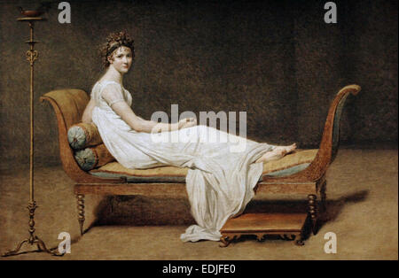 Jacques-Louis David (1748-1825). Pittore Francese. Neoclassica. Ritratto di Madame Recamier. 1800. Olio su tela. Il museo del Louvre. La Francia. Foto Stock