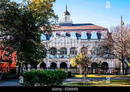 La Louisiana State Museum Cabildo in Chartres Street di fronte a Jackson Square a New Orleans LA Foto Stock