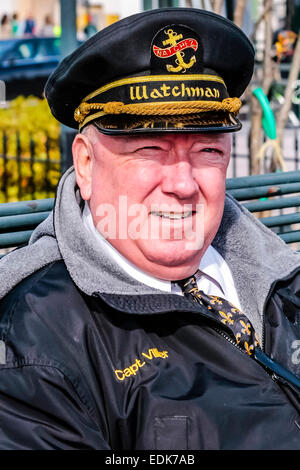 Il capitano Steve Villier della Natchez Riverboat in New Orleans LA Foto Stock