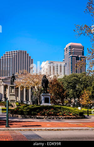 Statua di Benjamin Franklin a Lafayette Square, New Orleans LA Foto Stock