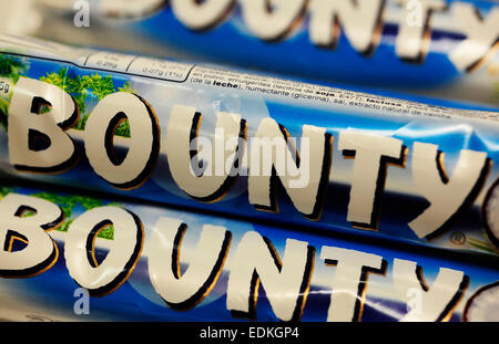 Close up bounty chocolate bar Foto Stock