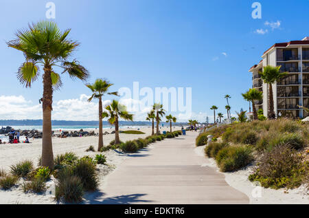 La spiaggia vicino al Hotel del Coronado, Coronado Beach, San Diego, California, Stati Uniti d'America Foto Stock