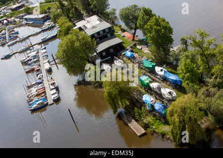 Marina yacht club a Praga Podoli Foto Stock