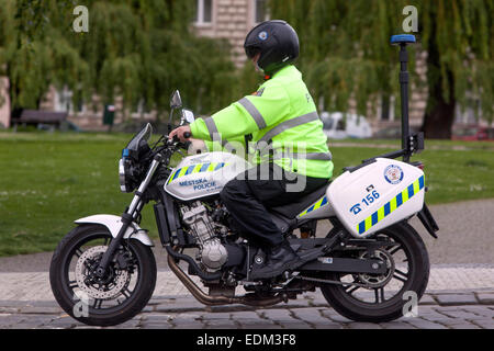 Polizia motociclistica della città di Praga, Praga, Repubblica Ceca Foto Stock