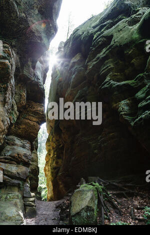 Mullerthal sentiero vicino Nommern, Lussemburgo Foto Stock