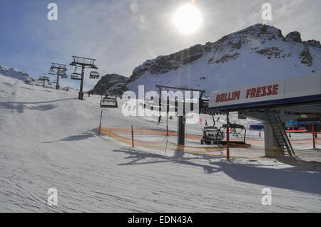 Bollin Fresse, skilift, Val Claret, Tignes, Francia Foto Stock