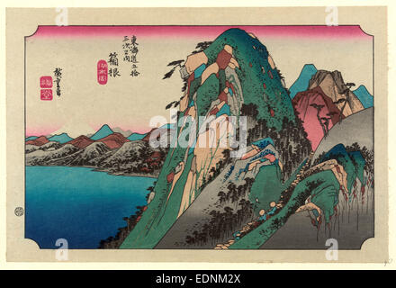 Hakone, Ando, Hiroshige, 1797-1858, artista [tra il 1833 e il 1836, stampato in seguito], 1 stampa : xilografia, colore Foto Stock