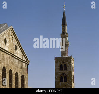 La Siria. Damasco. Umayyad moschea o Grande Moschea di Damasco. Costruito all'inizio dell'VIII secolo. Foto Stock