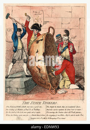 Lo stato tinkers, Gillray James, 1756-1815, incisore, pubblicato Feb'y decimo 1780 da W. Humphrey, 1780., 1 stampa : incisione Foto Stock