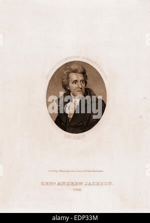 Genl. Andrew Jackson, 1828. Protettore e difensore della bellezza & bottino, Orleans / dipinta da J. legno ; inciso su acciaio Foto Stock