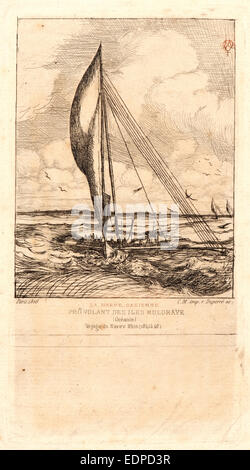 Charles Meryon (francese, 1821 - 1868). Swift-Sailing Proa, Mulgrave arcipelago, Oceania (Prô-Volant des Îles Mulgraves: Océanie) Foto Stock
