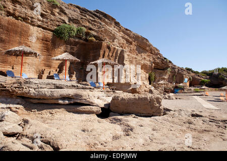 Oasis Beach in Kalithea vicino a Faliraki sull' isola di Rodi. La Grecia Foto Stock