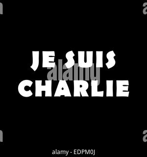 Je Suis Charlie BW Foto Stock