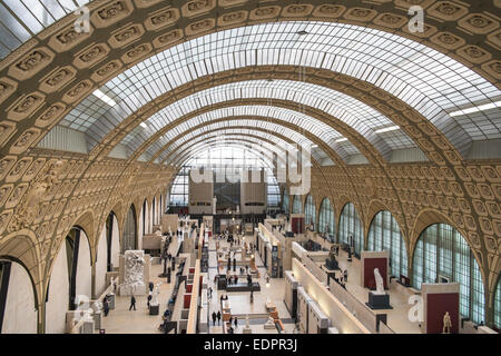 Museo,Musee D'Orsay,alloggiato in stile Beaux Arts, stazione ferroviaria,Parigi, impressionismo, Galleria,incredibile,Monet, Manet, curva,design, Foto Stock