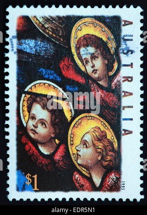 Usato e con timbro postale Australia / Timbro Austrailian 1995 xmas $1 Foto Stock