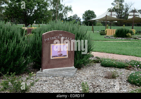 Prima Flotta Australia 1788 Memorial Gardens at Wallabadah NSW.Convict nave da trasporto Principe di Galles Foto Stock