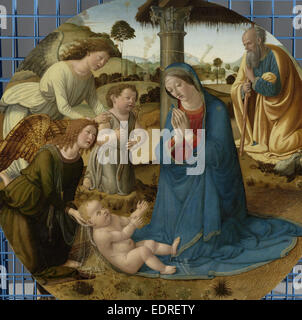 L adorazione del Cristo Bambino, Cosimo Rosselli, c. 1485 - c. 1507 Foto Stock