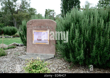 Prima flotta; Australia; 1788; Memorial Gardens; Wallabadah; NSW; Nuovo Galles del Sud; fornitura nave Fishburn. Foto Stock