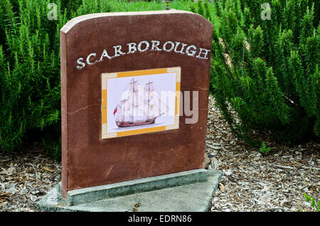 Prima flotta; Australia; 1788; Memorial Gardens; Wallabadah; NSW; Nuovo Galles del Sud; trasporti Scarborough; Foto Stock