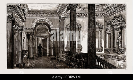 Un vecchio London Mansion, 'COWFIELDS", 30 Old Burlington Street, UK, 1886: Galleria di disegno il pavimento della camera Foto Stock