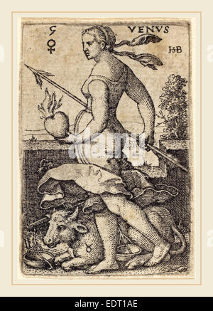 Sebald Beham (Tedesco, 1500-1550), Venere, incisione Foto Stock