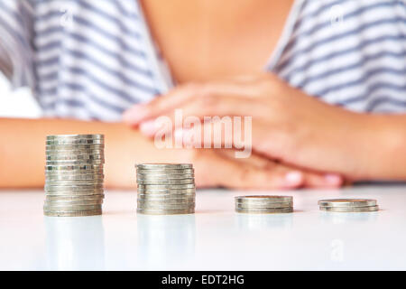 Pila di monete Foto Stock