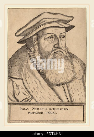 Jost Amman, Josias Simler, Swiss, 1539-1591, incisione Foto Stock