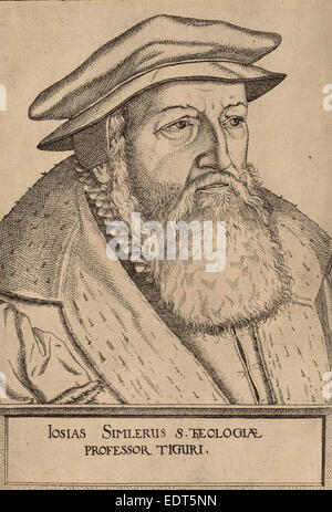 Jost Amman, Josias Simler, Svizzera, 1539 - 1591, incisione Foto Stock