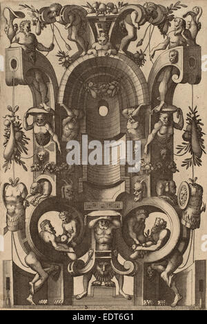 Cornelis Floris II (fiammingo, 1514 - 1575), Ornamento, 1557, di attacco e di incisione Foto Stock